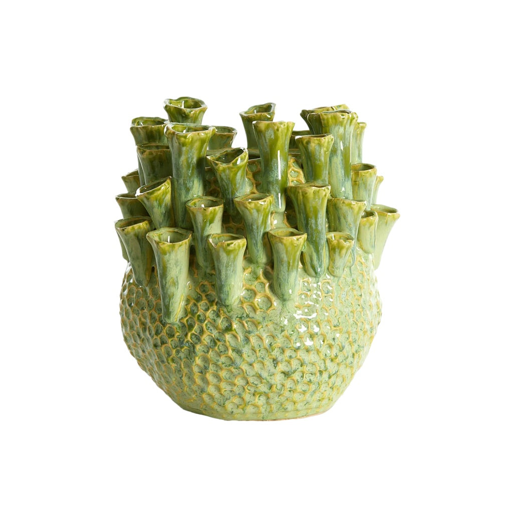 Vase en céramique pour décoration intérieure avec porte-fleurs - 15 x 15 x 20