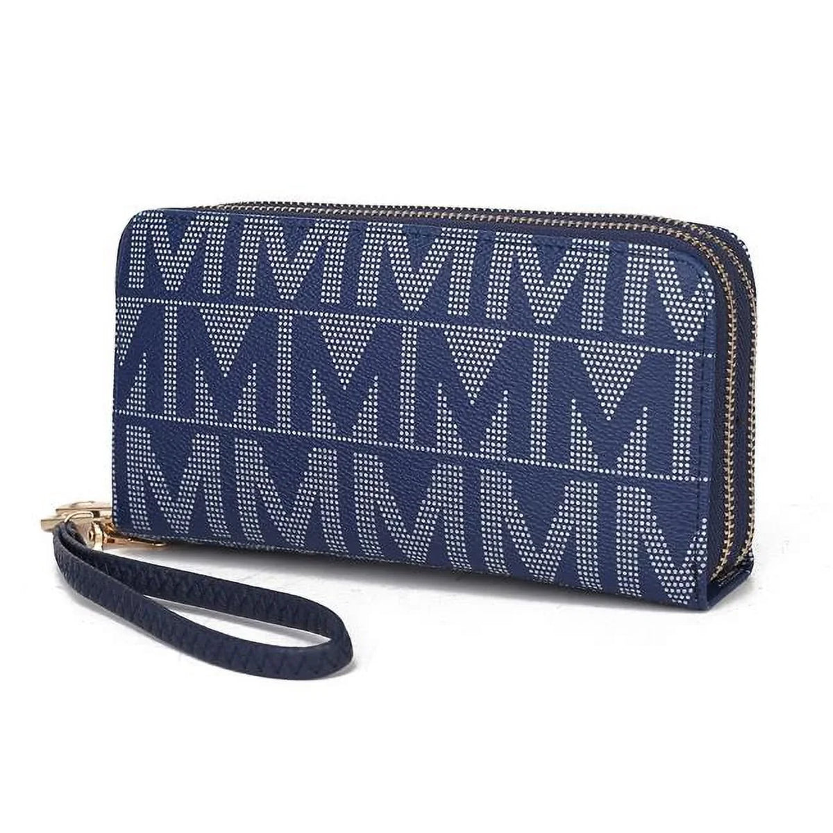 MKF Collection by Mia K. Danielle Milan M Sizeignature Wallet Wristlet - Navy