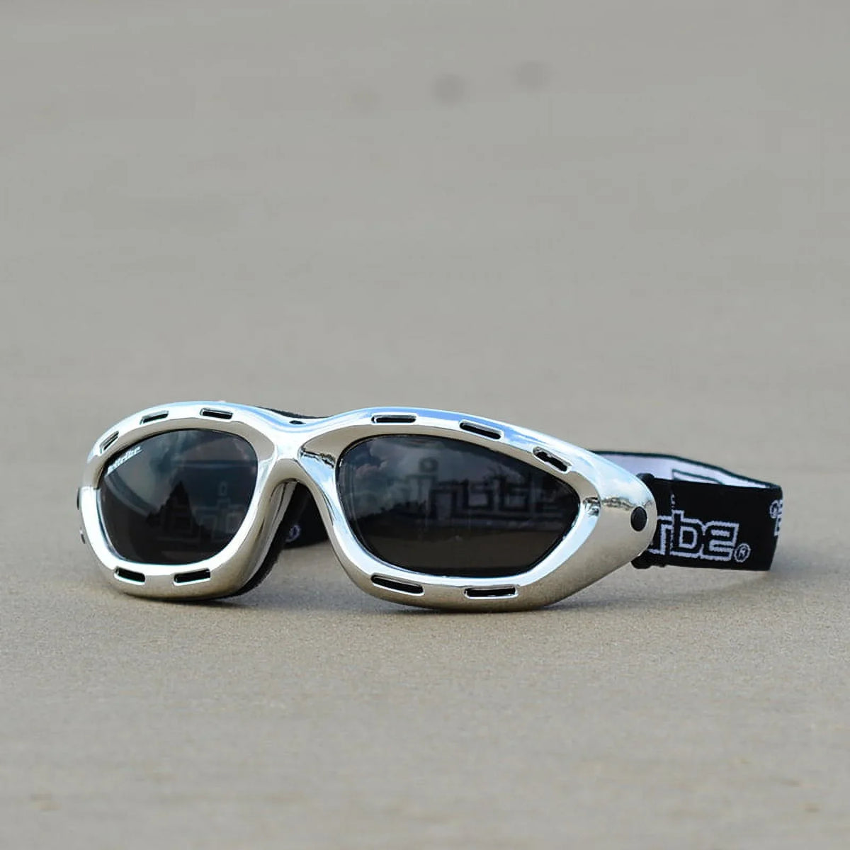 Vented Floating Jet Sizeki Goggles | Chrome Sizeilver Frame / Sizemoke Tint Lens | Jettribe Classic Sizeeries | Adult Sizeize