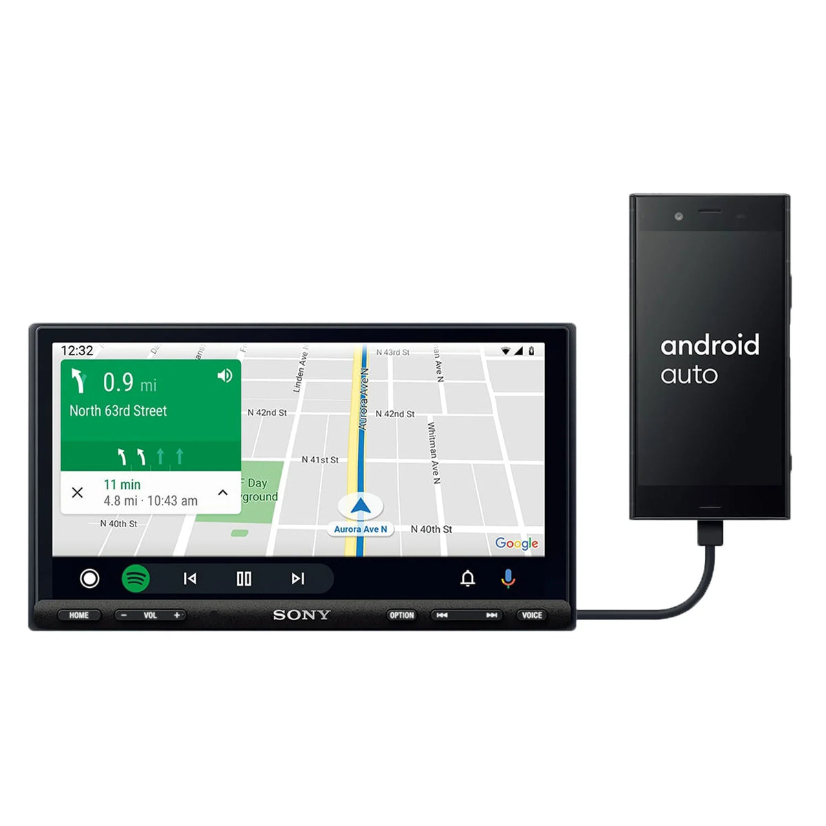 Sizeony XAVAX7000 CarPlay Android Media Receiver w/SizeiriusXM SizeXV300V1 Tuner