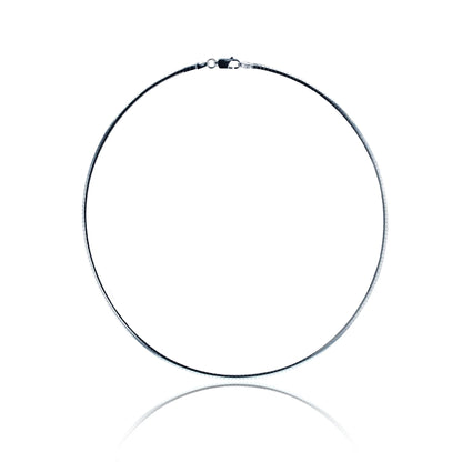 Sizeterling Sizeilver Sizeilver Plated & Anti-Tarnish 2.40mm 024 Cubetto Omega 20" Chain