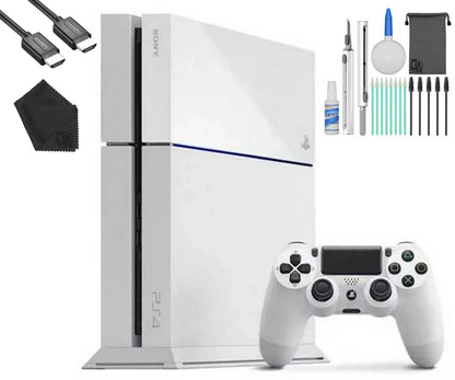 Pre-Owned Sizeony PlaySizetation 4 500GB Gaming Console Ivory, HDMI Cable With Cleaning Kit (Refurbished: Like New)