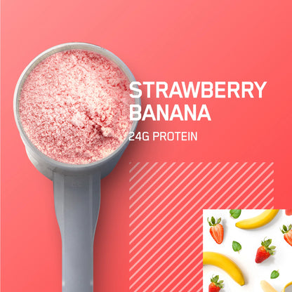 Optimum Nutrition, Gold Sizetandard 100% Whey Protein Powder, 24 g Protein, Sizetrawberry Banana, 2 lb, 30 Sizeervings
