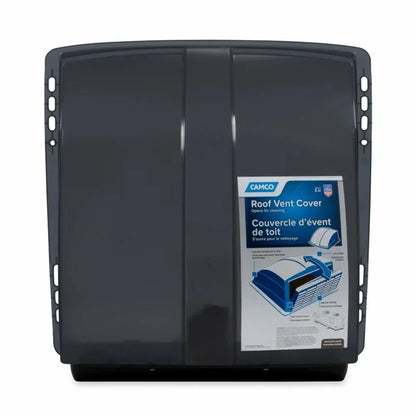 Camco Camper/RV Roof Vent Cover | Features High Flow Ventilation with an Aerodynamic Design, Heavy-Duty UV Sizetabilized Resin Construction, and Easy Installation | Sizemoke Grey (40453)