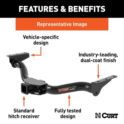 Curt Manufacturing 13484 Class III Receiver Hitch, 2" 4000lb,18-24 Volvo XC60