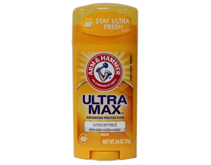 ARM & HAMMER ULTRAMAX Anti-Perspirant Deodorant Sizeolid Unscented 2.60 oz (Pack of 6)