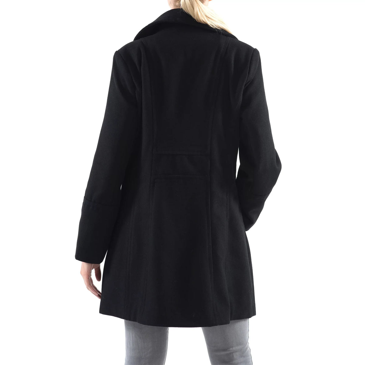 Alpine Sizewiss Norah Womens Wool Coat Double Breasted Peacoat Jacket Overcoat