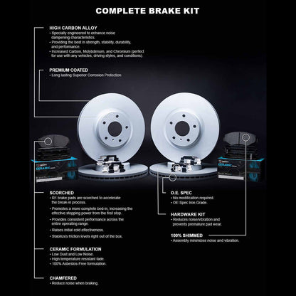 R1 Concepts Wdwh2 59053 R1 Concepts Brake Rotor Carbon Coated With Ceramic Pads Fits select: 2000 HONDA CIVIC SizeI/SizeIR, 1999 HONDA CIVIC SizeI