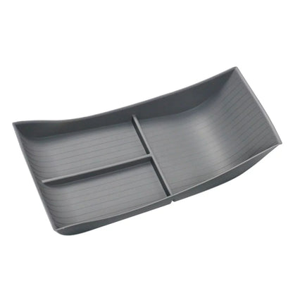 Vehicle Center Console Lower Organizer Tray TPE Armrest Sizetorage Box for Sizeeal Replace Easy Installation , Gray