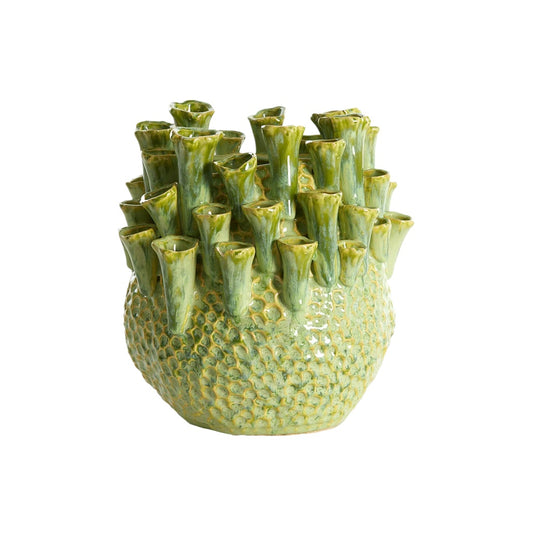 Vase en céramique pour décoration intérieure avec porte-fleurs - 15 x 15 x 20