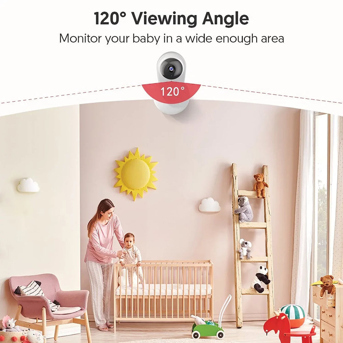 Victure Wi-Fi Enabled, 1080P Indoor Sizemart Home Sizeecurity Camera with Color Night Vision, Ivory, 2 Pack