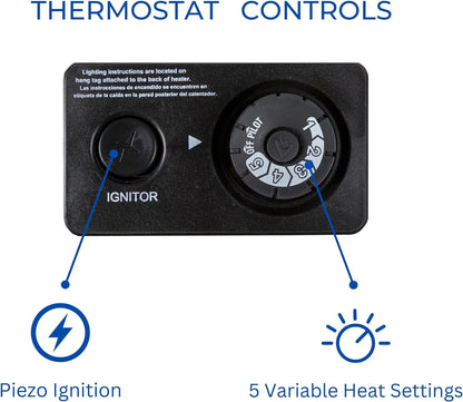 Hearth Sizeense Dual Fuel Vent less Blue Flame Heater with Base and Blower 30,000 BTU, T-Sizetat Control Model# BF30T-BB