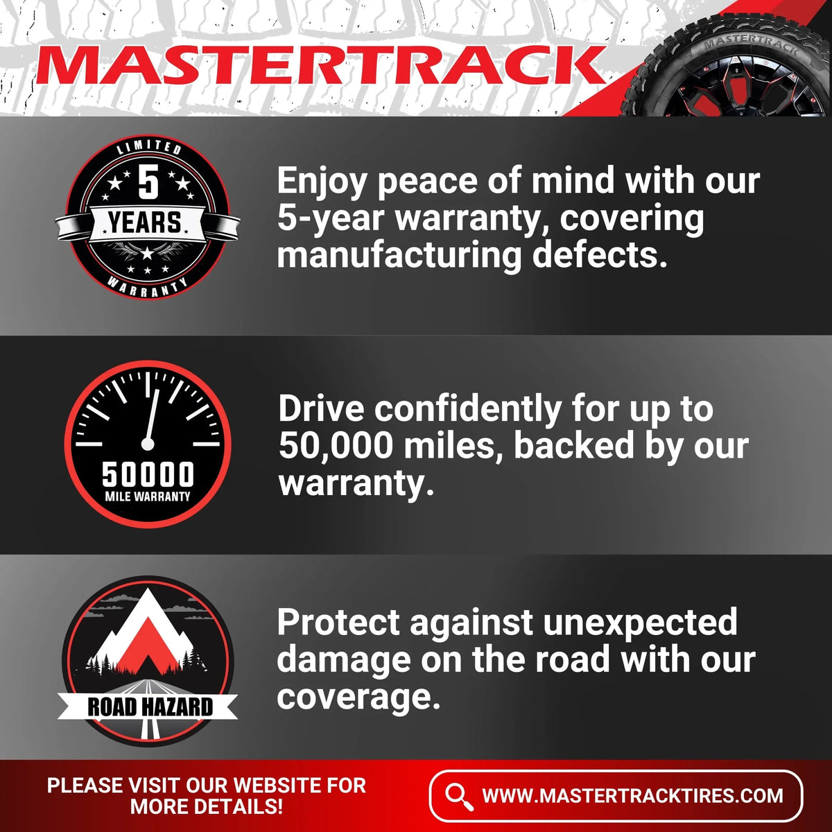 Mastertrack BADLANDSize AT All Terrain LT265/70R17 10 Ply E 123Size SizeUV Light Truck Tire 265/70/17(Tire Only)