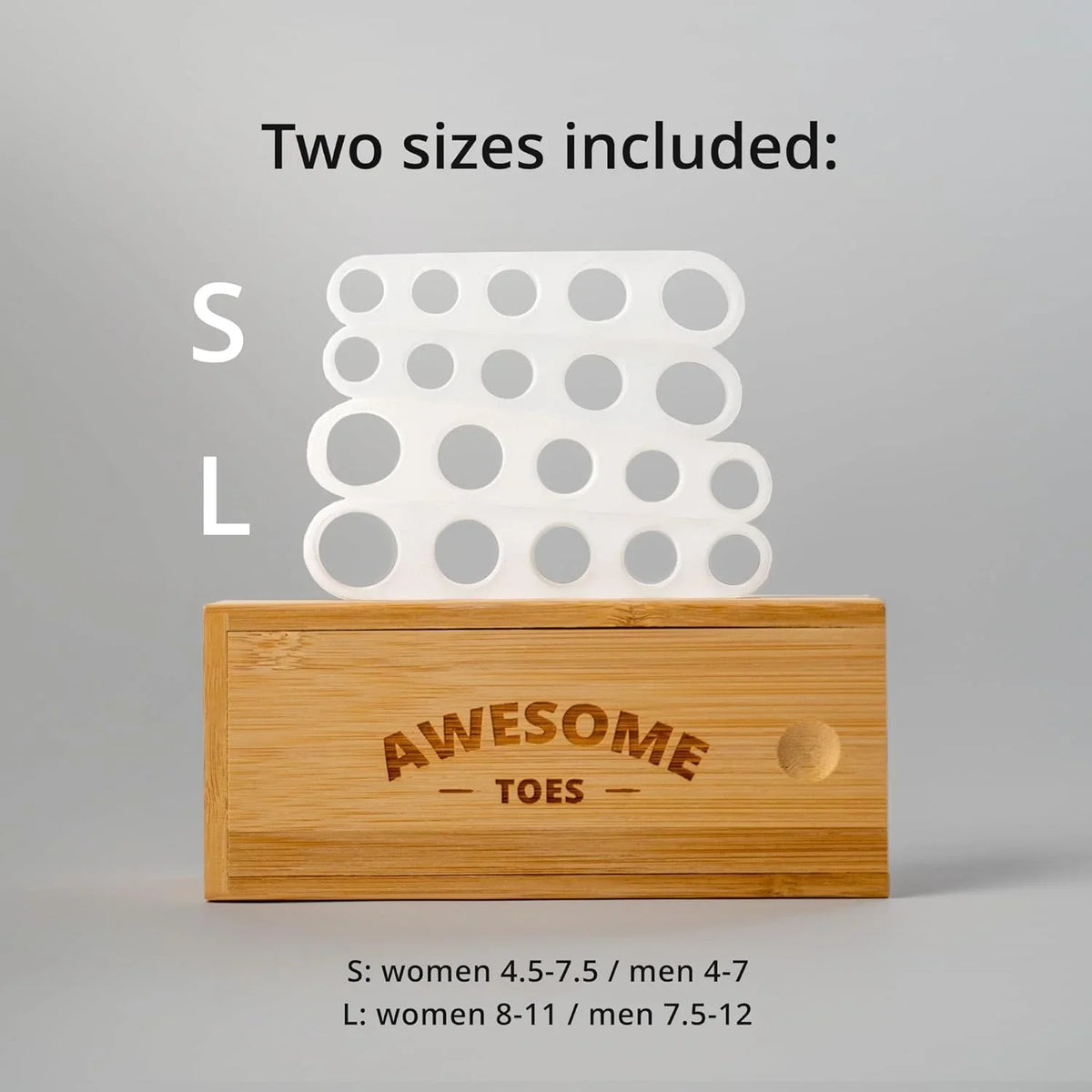 yogabody naturals toe spreaders and separators two pairs in wooden box