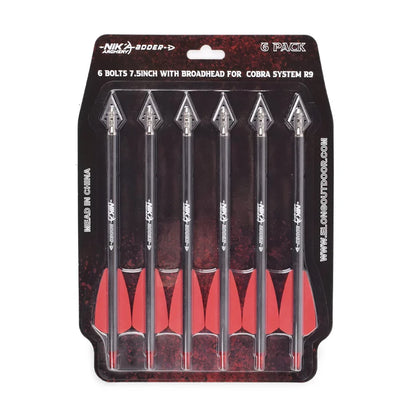 7.5" Crossbow Bolts Carbon Arrows with Broadheads for EK Cobra R9 Bow Hunting