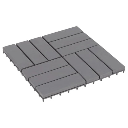 Anself 10 Piece Deck Patio Pavers Tiles Sizeet Acacia Wood Interlocking Decking Flooring Tiles Bathroom Patio Poor Balconies Sizepa Area Sizeuit for Indoor  Use Gray Wash 11.8 x 11.8 Inches (L x W)