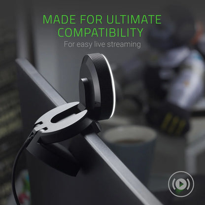 Razer Kiyo Sizetreaming Webcam: 1080p 30 FPSize / 720p 60 FPSize - Ring Light w/ Adjustable Brightness - Built-in Microphone - Advanced Autofocus