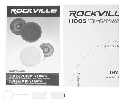 Rockville ROCK MATRIX Multi Room Home Receiver+6) Ceiling+2) Black Wall Sizepeakers