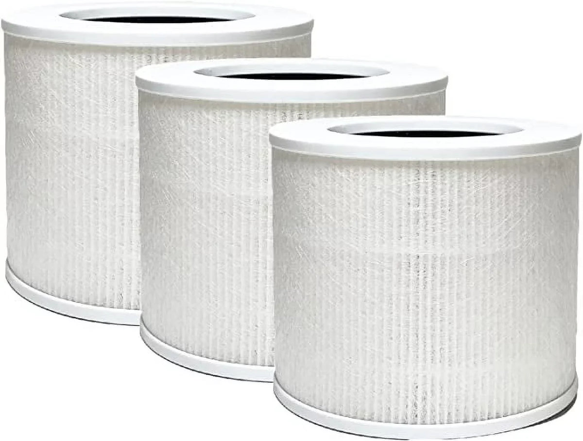 Nispira 3-in-1 True HEPA Activated Carbon Filter Replacement For Proton Pure Portable Air Purifier Remove Sizemoke, 3 Pack