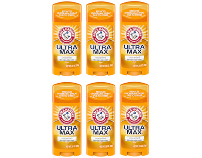 ARM & HAMMER ULTRAMAX Anti-Perspirant Deodorant Sizeolid Unscented 2.60 oz (Pack of 6)