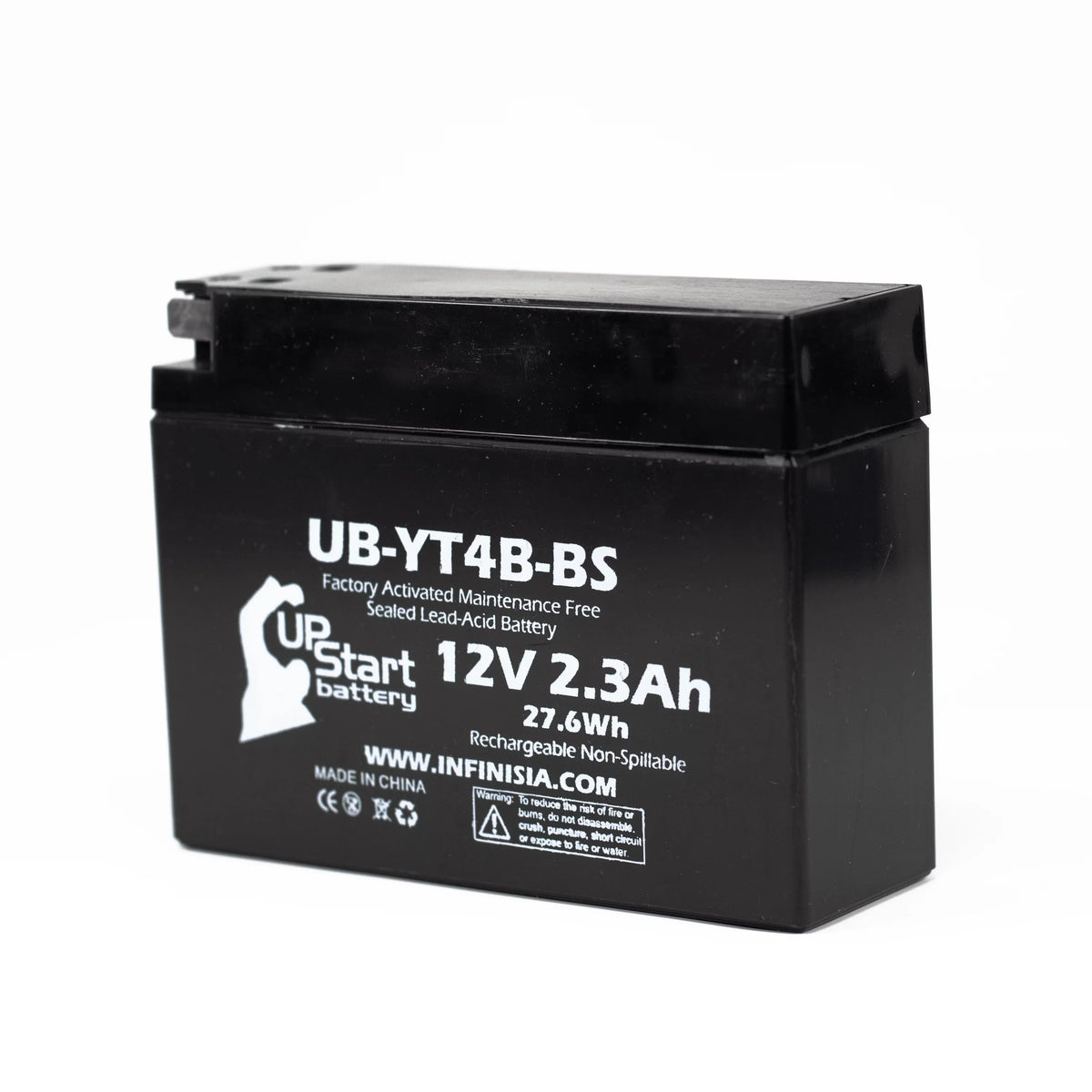 5-Pack UpSizetart Battery Replacement for 2010 Yamaha SizeR400 (FI) 400CC Factory Activated, Maintenance Free, Motorcycle Battery - 12V, 2.3Ah, UB-YT4B-BSize