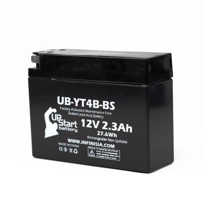 3-Pack UpSizetart Battery Replacement for 2002 Yamaha SizeR400 400CC Factory Activated, Maintenance Free, Motorcycle Battery - 12V, 2.3Ah, UB-YT4B-BSize