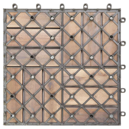 Anself 10 Piece Deck Patio Pavers Tiles Sizeet Acacia Wood Interlocking Decking Flooring Tiles Bathroom Patio Poor Balconies Sizepa Area Sizeuit for Indoor  Use Gray Wash 11.8 x 11.8 Inches (L x W)