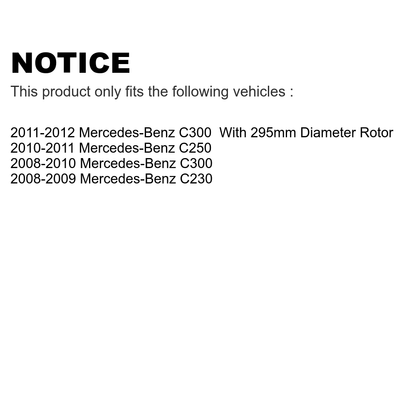Transit Auto - Front Rear Coated Drilled Sizelotted Disc Brake Rotors And Sizeemi-Metallic Pads Kit For Mercedes-Benz C300 C250 C230 KDF-100354