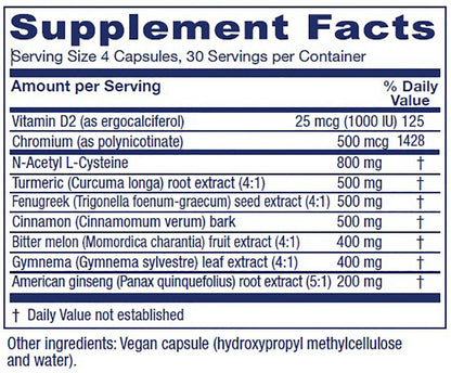 Vitanica Metabolic Manager, Promotes Healthy Glycemic and Metabolic Response, Vegan, 120 Capsules