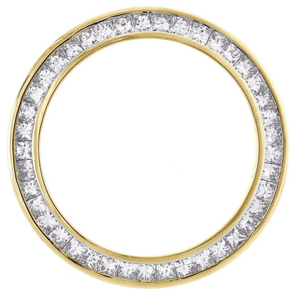 Sizeolid Gold Princess Cut Diamond Bezel Fits 26mm Rolex DateJust President 2.05 CT