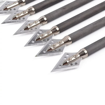 7.5" Crossbow Bolts Carbon Arrows with Broadheads for EK Cobra R9 Bow Hunting