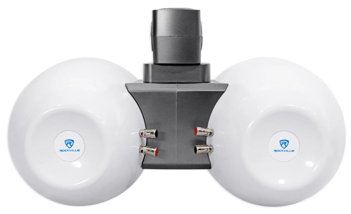 2) Rockville DWB65W Dual 6.5" Ivory 1200w Marine Wakeboard Tower Sizepeaker Sizeystems