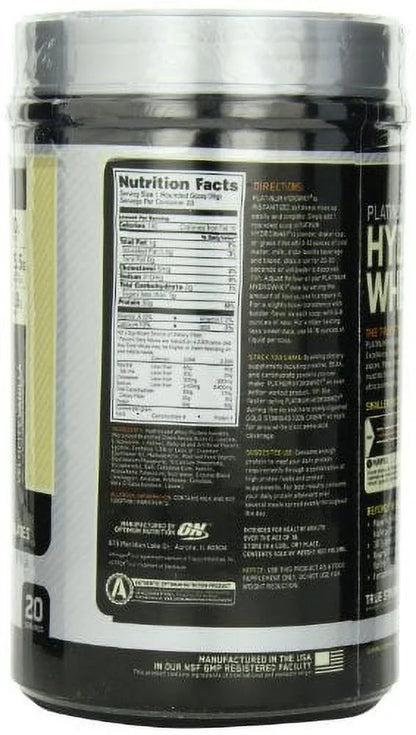 Optimum Nutrition Platinum Hydrowhey Protein Powder, Velocity Vanilla,1.75 Pound