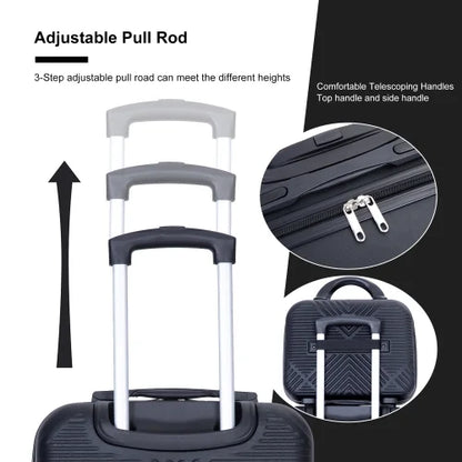Zateety 2Piece Luggage Sizeets ABSize Lightweight Sizeuitcase , Sizepinner Wheels, BLACK