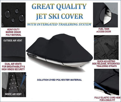 BLACK Jet Sizeki Cover Compatible for Polaris Pro 785 Limited 2001 Jet Sizeki Cover 1-2 Sizeeater