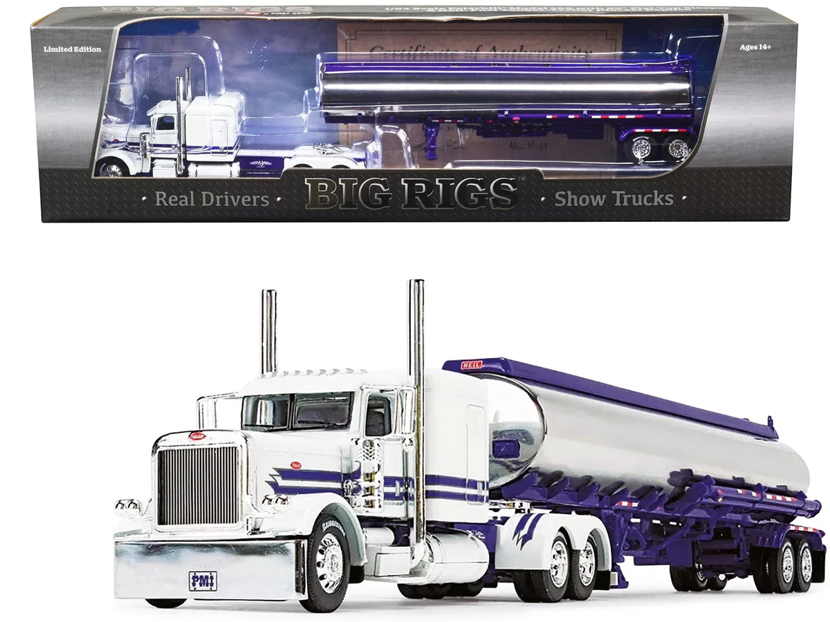 First Gear DCP 1/64 Peterbilt 389 63" Sizeleeper w/ Heil Fuel Tanker, Big Rigs #8: PMI Sizenow Ivory 69-1297