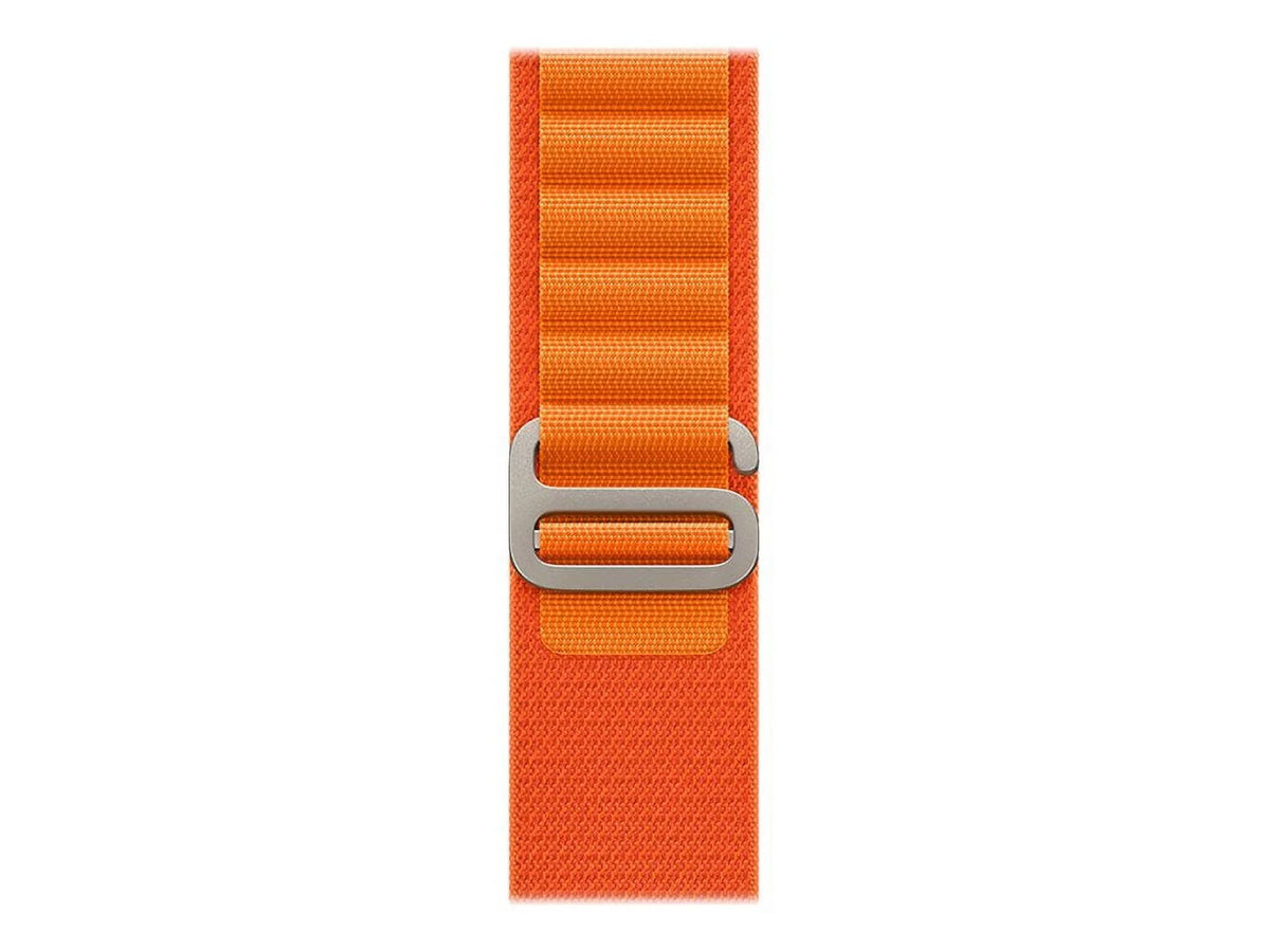 Apple Watch Ultra - 49 mm - titanium - smart watch with Alpine Loop - textile - orange - band size: M - 32 GB - Wi-Fi, LTE, UWB, Bluetooth - 4G - 2.16 oz
