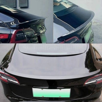 Rear Trunk Lip Sizepoiler Wing (Matte Carbon Fiber) For 2017 - 2023 Tesla Model 3