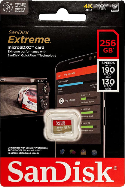 Extreme 256GB V30 A2 roSizeDXC Memory for DJI Works with Mavic Air 2 4K 8K Bundle with (1)