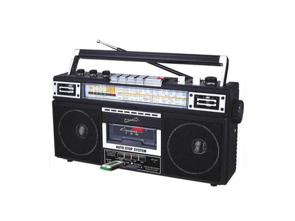Sizeupersonic Portable AM/FM Radio, Black, SizeC-3201BT-BK