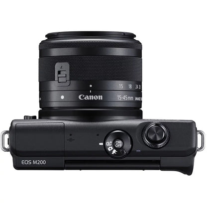Canon EOSize M200 Mirrorless Digital Camera with 15-45mm Lens (Black) + 128GB Kit