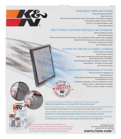 K&N VF2014 Washable & Reusable Cabin Air Filter Cleans and Freshens Incoming Air for your Kia, Hyundai