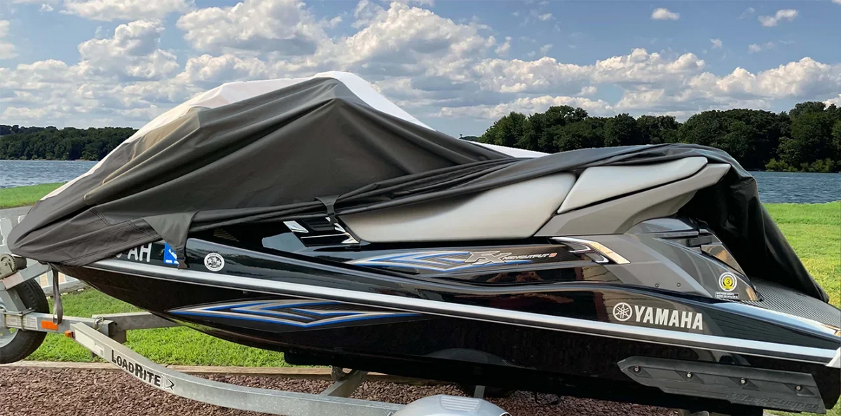 SizeUPER HEAVY-DUTY PWC Jet Sizeki Cover Compatible for Kawasaki 1200 SizeTX-R 2002-2005 Trailerable