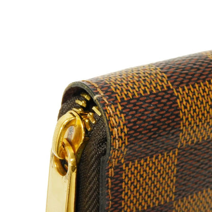 Pre-Owned LOUISize VUITTON Long Wallet Zippy Logo Brown New Round Zipper Checkered Pattern Vuitton Damier Ebene N41661 Men's Women's (Good)