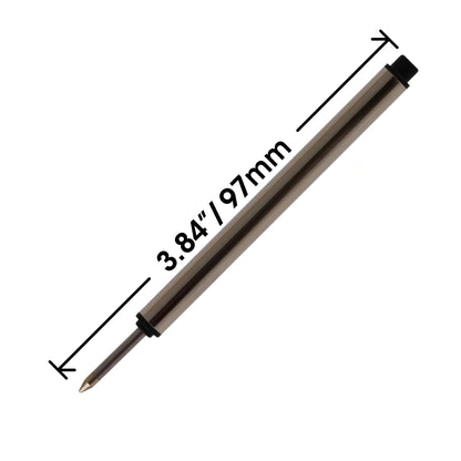 Jaymo Replacement for Montblanc 113777 - Measures 3.84 in / 97 mm Long - Capless Rollerball Pen Refill - 12 Black