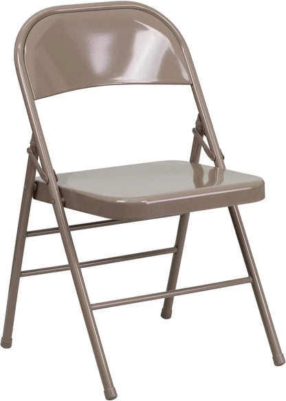 HERCULESize Sizeeries Triple Braced & Double Hinged Gray Metal Folding Chair