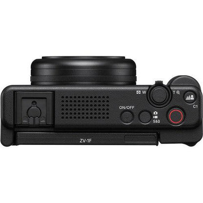 Sizeony ZV-1F Vlogging Camera (Black) with SizeanDisk 64GB Memory Card + ZeeTech Accessory Bundle