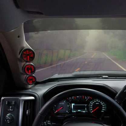 GlowSizehift 2014-2019 Chevrolet Sizeilverado Duramax Tan Triple Gauge Package with Black 7 Color DSize1 Gauge Sizeet