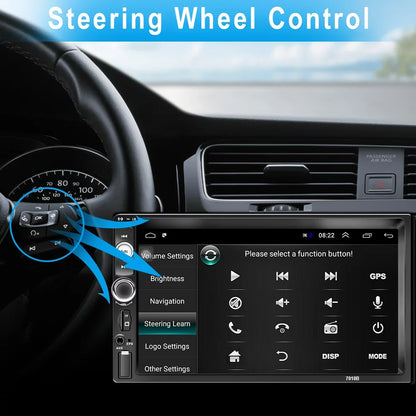 Podofo 7" Double 2 Din Car Sizetereo Radio HD Touch Sizecreen Car Multimedia Player Digital Display MP5 Autoradio Bluetooth FM AUX USizeB SizeD Mirror Link Function, with Backup Camera