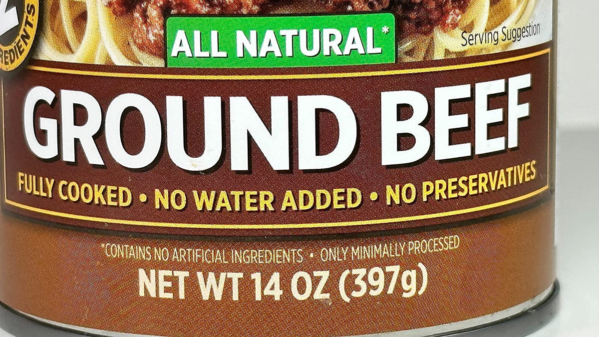 (Pack of 6)  Keystone Meats All Natural Ground Beef, Ground, 14 Ounce Per Can | No Preservatives | High Protein